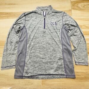 TCU Hornfrogs Men's Russell 1/4 Zip Pullover Lightweight Sweatshirt Sz M (38-40)